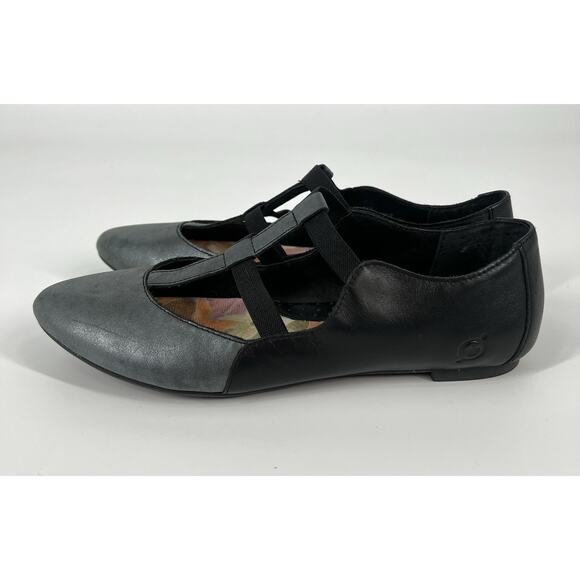 BORN Pewter Black Colorblock Selmha Ballet Mary Jane Flats Shoes - Picture 6 of 10